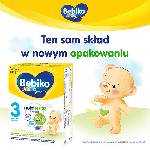 Miniaturka artykułu - #0 Bebiko Junior 3 NUTRIflor Expert Odżywcza formuła na bazie mleka dla dzieci powyżej 1. roku życia, 600g