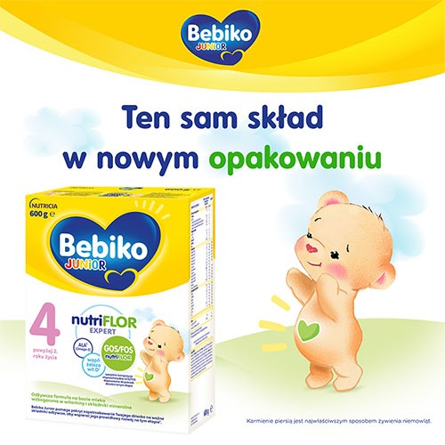 Miniaturka artykułu - #0 Bebiko Junior 4 NUTRIflor Expert Odżywcza formuła na bazie mleka dla dzieci powyżej 2. roku życia, 600g