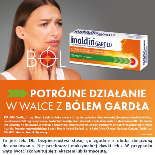 Miniaturka artykułu - #0 Inaldin Gardło 3mg, 20 tabl. do ssania