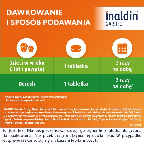 Zdjęcie produktu - 2 Inaldin Gardło 3mg, 20 tabl. do ssania