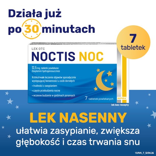 Miniaturka artykułu - #0 Noctis Noc 12,5mg - Lek na bezsenność, 7 tabletek