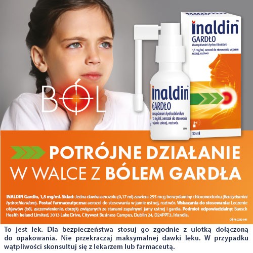 Miniaturka artykułu - #0 Inaldin Gardło 1,5mg/ml aerozol do jamy ustnej, 30ml