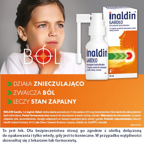Miniaturka artykułu - #1 Inaldin Gardło 1,5mg/ml aerozol do jamy ustnej, 30ml