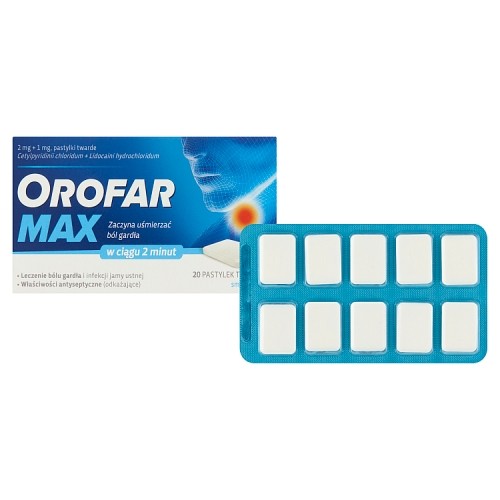 Miniaturka artykułu - #0 Orofar MAX, 2 mg + 1 mg, 20past.