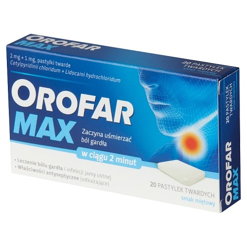 Miniaturka artykułu - #1 Orofar MAX, 2 mg + 1 mg, 20past.