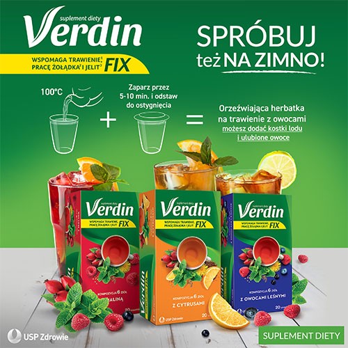 Zdjęcie produktu - 4 Verdin Fix z maliną, 20sasz.