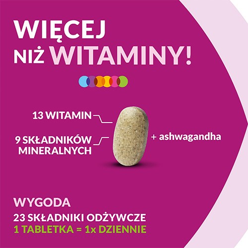 Zdjęcie produktu - 3 VIGOR multiwitamina ONA zestaw witamin i minerał&oacute;w z ashwagandhą, 60tabl.