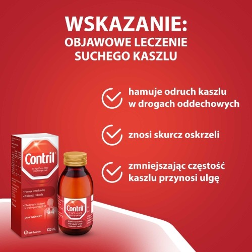 Zdjęcie produktu - 4 CONTRIL Lek w postaci syropu na uporczywy suchy kaszel - 120 ml