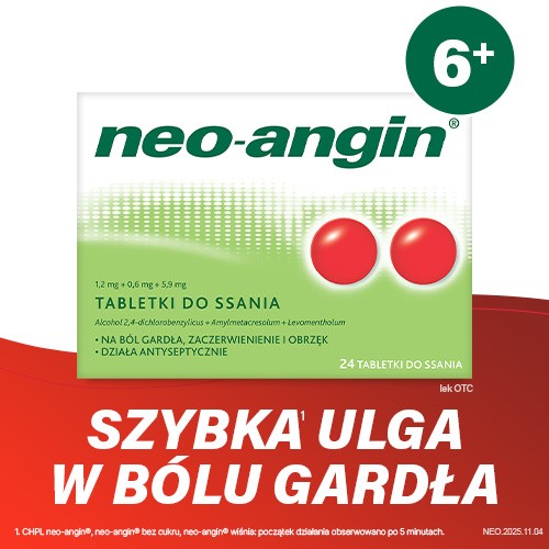 Miniaturka artykułu - #0 Neo-Angin z cukrem, 24 tabletki do ssania
