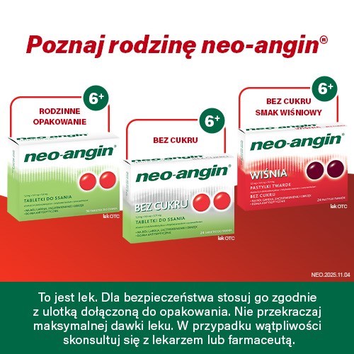 Zdjęcie produktu - 4 Neo-Angin z cukrem, 24 tabletki do ssania