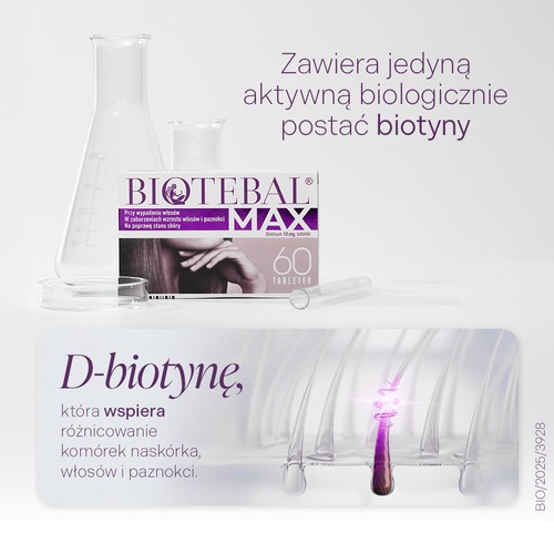 Zdjęcie produktu - 2 Zestaw Biotebal Max 10mg, 2 x 60tabl.