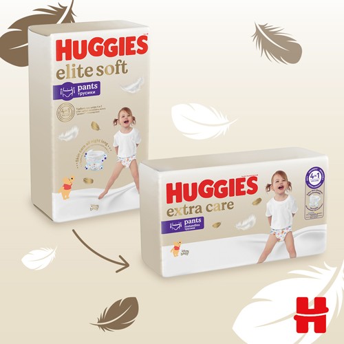 #8 – HUGGIES Pieluchomajtki Elite Soft rozmiar 5 (12-17kg), 34szt.