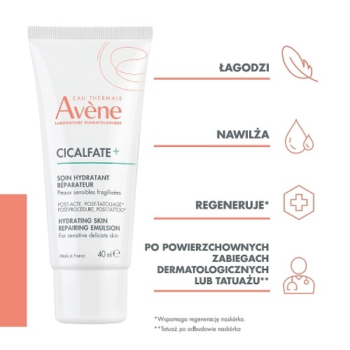 Zdjęcie produktu - 0 AVENE CICALFATE+ Nawilżająca emulsja regenerująca, 40ml