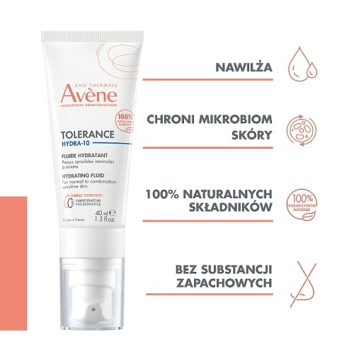 Miniaturka artykułu - #0 AVENE TOLERANCE Hydra-10 Fluide Hydratant, 40ml