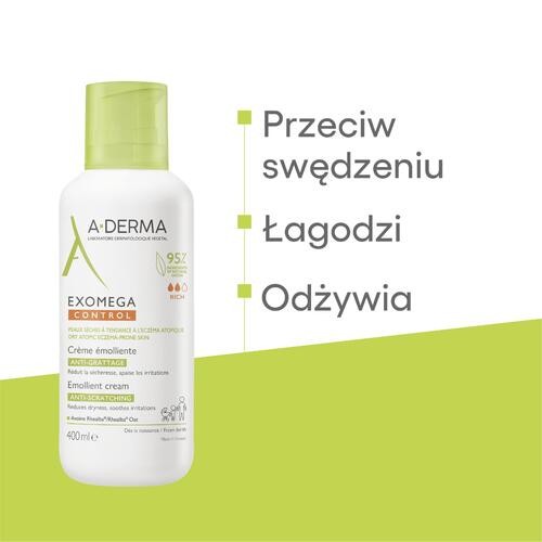 Miniaturka artykułu - #1 A-DERMA Exomega Control Krem, 400ml