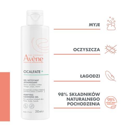 Zdjęcie produktu - 0 AVENE CICALFATE+ Oczyszczający żel do mycia, 200ml
