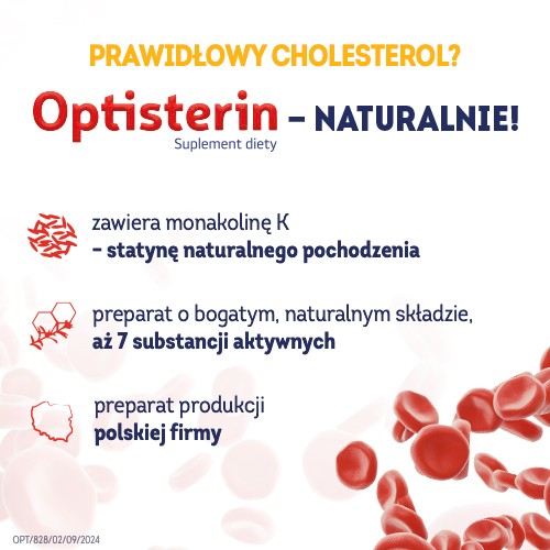 Miniaturka artykułu - #1 Optisterin - wspomaga układ krążenia i prawidłowy cholesterol, 30 kaps. 