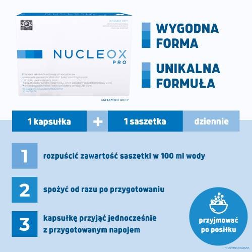 Zdjęcie produktu - 3 NUCLEOX Pro, 30 saszetek + 30 kapsułek