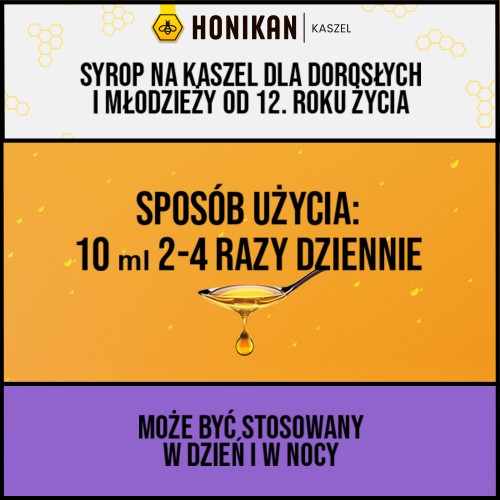 Miniaturka artykułu - #1 HONIKAN KASZEL Syrop na kaszel suchy i mokry, 230g