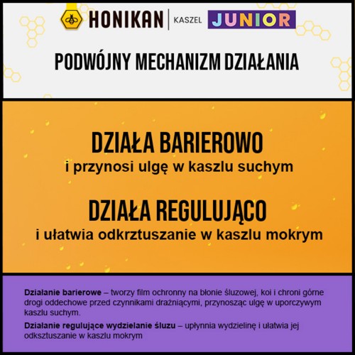 Zdjęcie produktu - 2 HONIKAN KASZEL JUNIOR Syrop na kaszel suchy i mokry, 230g