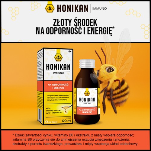 Miniaturka artykułu - #0 HONIKAN IMMUNO Na odporność i energię Syrop, 120ml