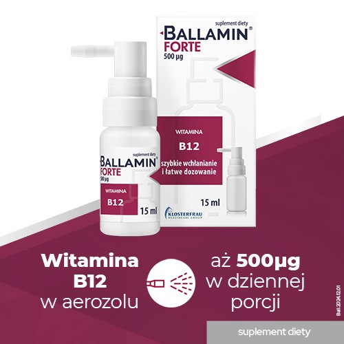 Miniaturka artykułu - #0 BALLAMIN FORTE Witamina B12 500&micro;g, 15ml