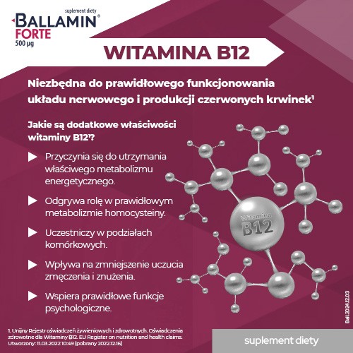 Zdjęcie produktu - 2 BALLAMIN FORTE Witamina B12 500&micro;g, 15ml