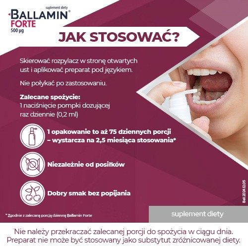 Zdjęcie produktu - 4 BALLAMIN FORTE Witamina B12 500&micro;g, 15ml