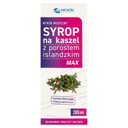 Miniaturka artykułu - #0 Syrop na kaszel z porostem islandzkim Max, 200ml