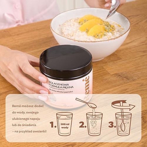 Miniaturka artykułu - #1 REME Kolagenowa Formuła Piękna Pomarańcza-Marakuja, 150g