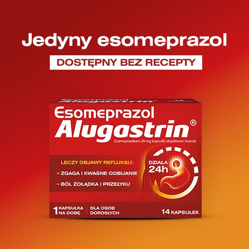 Zdjęcie produktu - 4 Esomeprazol Alugastrin 20 mg, 14 kaps.