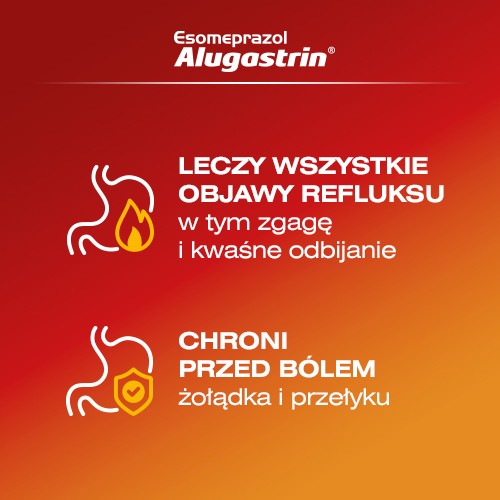 Zdjęcie produktu - 5 Esomeprazol Alugastrin 20 mg, 14 kaps.