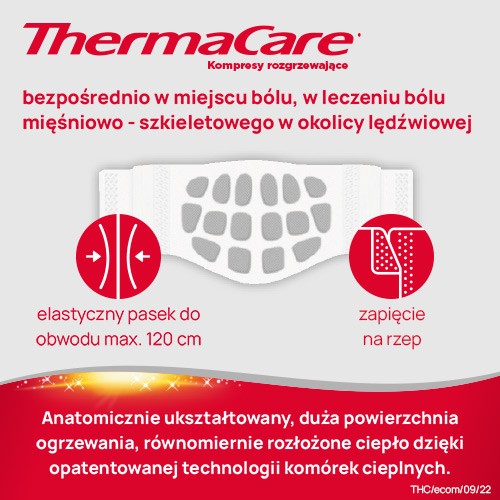 Zdjęcie produktu - 3 ThermaCare Kompresy rozgrzewające na dolne okolice plec&oacute;w i stawy biodrowe, 2 szt.