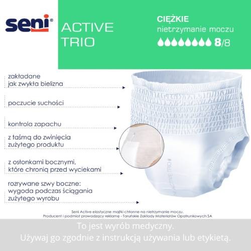 Zdjęcie produktu - 2 SENI ACTIVE TRIO MEDIUM Elastyczne majtki chłonne, 10szt.
