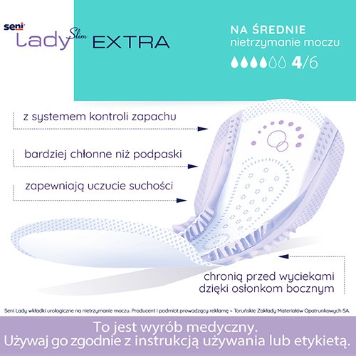 Miniaturka artykułu - #1 SENI LADY SLIM EXTRA Wkładki urologiczne dla kobiet, 15 szt.