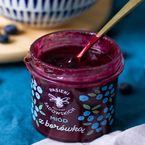 Miniaturka artykułu - #1 PASIEKI RODZINY SADOWSKICH Mi&oacute;d z bor&oacute;wką, 430g	