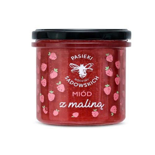 Zdjęcie produktu - 1 PASIEKI RODZINY SADOWSKICH Zestaw Mi&oacute;d z maliną, 430g + Mi&oacute;d z cytryną, 430g + Mi&oacute;d z truskawką, 430g