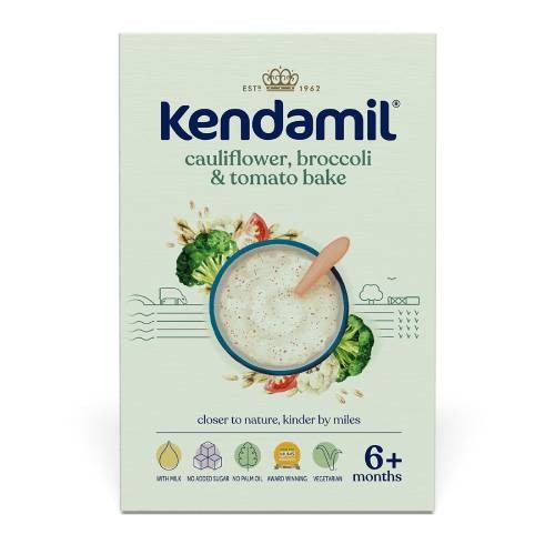 Zdjęcie produktu - 0 Kendamil Mleczna kaszka z brokułem, kalafiorem i pomidorami, 150g