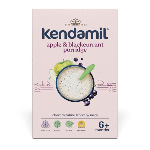 Miniaturka artykułu - #0 Kendamil Mleczna kaszka z czarną porzeczką i jabłkiem, 150 g 