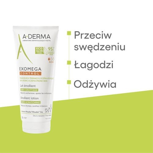 Miniaturka artykułu - #1 A-DERMA EXOMEGA Control Mleczko emolient, 200ml