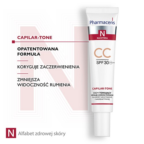 Zdjęcie produktu - 2 PHARMACERIS N CAPILAR-TONE Krem tonujący CC SPF30, 40ml