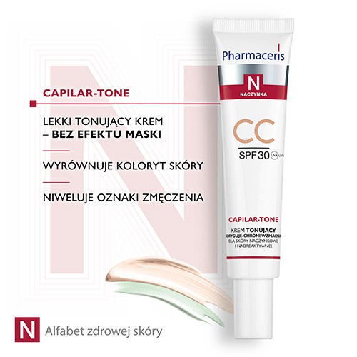 Zdjęcie produktu - 3 PHARMACERIS N CAPILAR-TONE Krem tonujący CC SPF30, 40ml