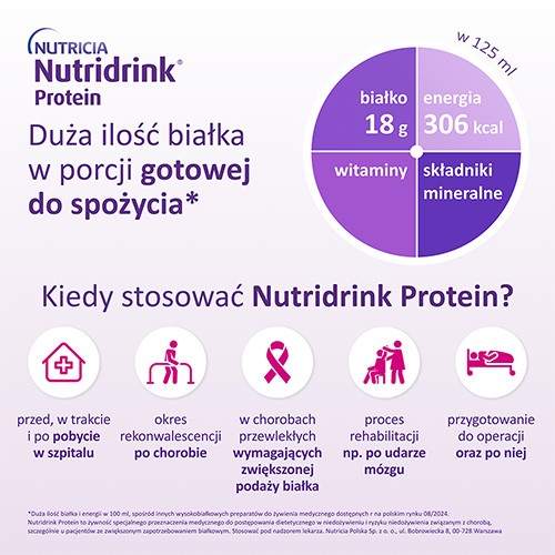Miniaturka artykułu - #1 Nutridrink Protein zestaw, 12szt. (8szt. - owoce leśne + 4szt. neutralne)