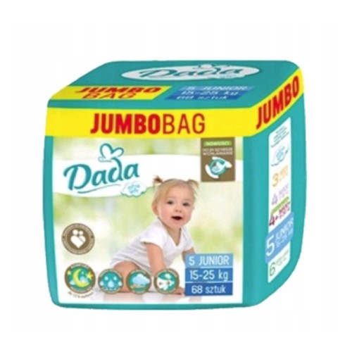 Miniaturka artykułu - #0 DADA Extra Soft Jumbo Bag Junior 5 Pieluchy- 15-25kg, 68 szt.