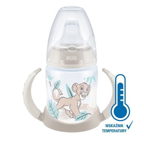 Miniaturka artykułu - #0 NUK First Choice Butelka z uchwytami ze wskaźnikiem temperatury silikonowy ustnik niekapek 150ml 6-18m Kr&oacute;l Lew