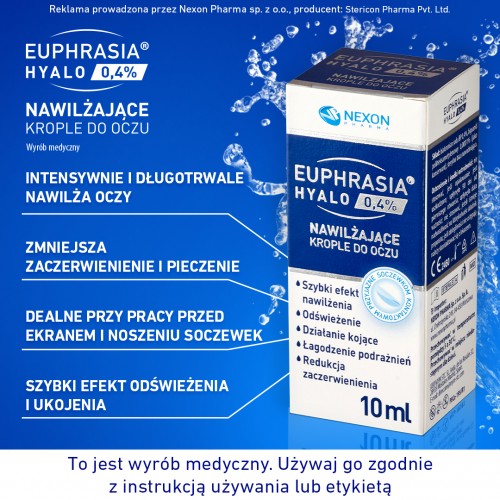 Miniaturka artykułu - #0 EUPHRASIA Hyalo 0,4% Nawilżające krople do oczu, 10 ml