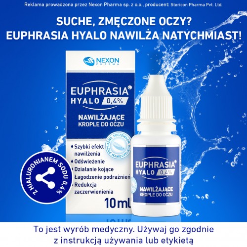 Miniaturka artykułu - #1 EUPHRASIA Hyalo 0,4% Nawilżające krople do oczu, 10 ml
