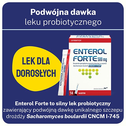 Miniaturka artykułu - #0 ENTEROL Forte 500mg, 14sasz.