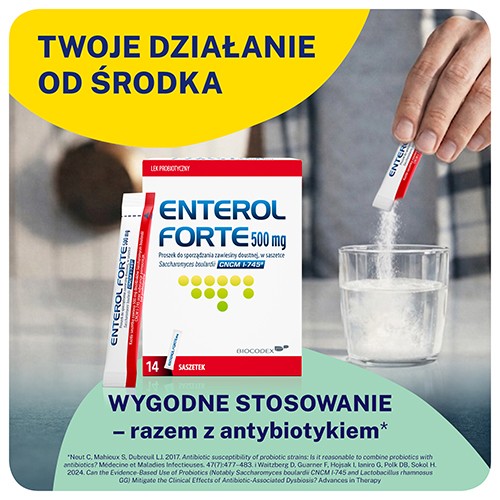 Miniaturka artykułu - #0 ENTEROL Forte 500mg, 14sasz.