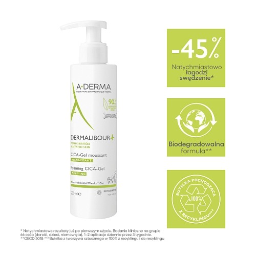 Miniaturka artykułu - #0 A-DERMA DERMALIBOUR+ CICA żel do mycia, 200ml